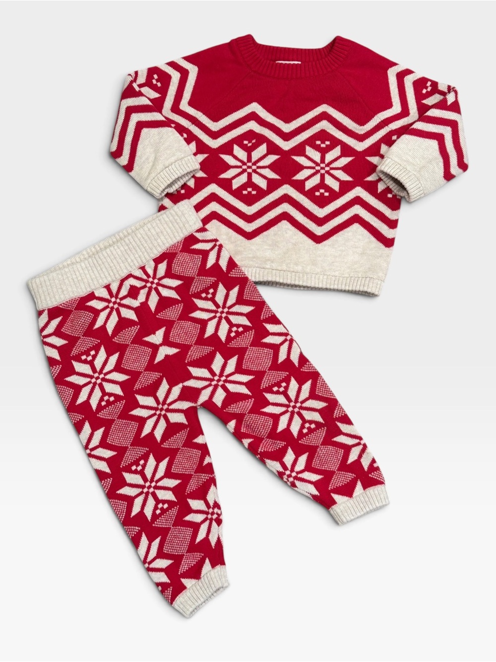 NWOT Hanna Andersson Fair Isle Christmas 2 Piece Set 3-6M Baby Organic Cotton